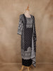 Black Paisley Printed Crepe Salwar Suit with Dupatta