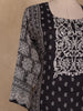 Black Paisley Printed Crepe Salwar Suit with Dupatta