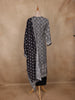 Black Paisley Printed Crepe Salwar Suit with Dupatta