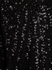 Black Sequin Embellished One-Shoulder Net And Satin Kids Gown With Attached Drape - Diadem