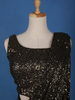 Black Sequin Embellished Pre-Draped Georgette Saree with Sleeveless Blouse - Diadem