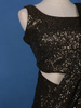 Black Sequin Embellished Pre-Draped Georgette Saree with Sleeveless Blouse - Diadem