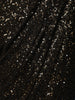 Black Sequin Embellished Pre-Draped Georgette Saree with Sleeveless Blouse - Diadem