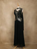 Black Sequin Embroidered Design Chiffon Palazzo Suit