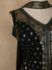 Black Sequin Embroidered Design Chiffon Palazzo Suit