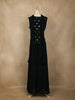Black Sequin Embroidered Design Chiffon Palazzo Suit
