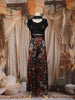Black Sequin Embroidered Design Crepe Palazzo Suit