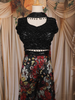 Black Sequin Embroidered Design Crepe Palazzo Suit