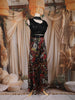 Black Sequin Embroidered Design Crepe Palazzo Suit