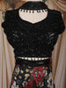 Black Sequin Embroidered Design Crepe Palazzo Suit
