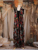 Black Sequin Embroidered Design Crepe Palazzo Suit