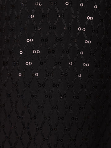 Black Sequins Design Cotton Kurta - Diadem