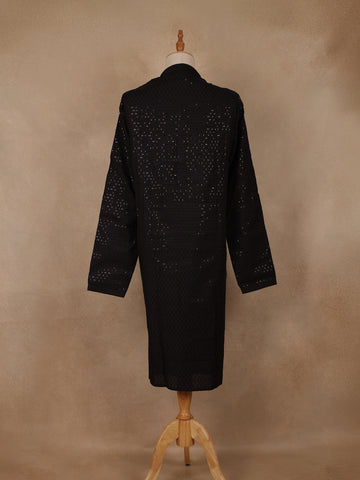 Black Sequins Design Cotton Kurta - Diadem