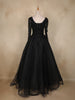Black Sequins Embellished Design Net Ball Gown with Full Sleeves