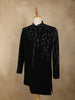 Black Sequins Embellished Design Polynosic Men's Sherwani Set