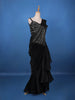 Black Sequins Embellished Satin Ready To Wear Saree - Diadem