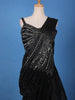 Black Sequins Embellished Satin Ready To Wear Saree - Diadem