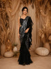 Black Sequins Embroidered Design Georgette Ready To Wear Saree with Designer Blouse