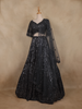 Black Sequins Embroidered Design Net Lehenga