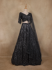 Black Sequins Embroidered Design Net Lehenga