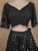Black Sequins Embroidered Design Net Lehenga