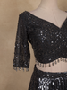 Black Sequins Embroidered Design Net Lehenga