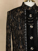 Black Sequins Embroidered Kids Velvet Sherwani Set with White Pants
