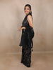 Black Sequins Embroidered Net Palazzo Suit With Dupatta