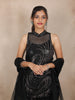 Black Sequins Embroidered Net Palazzo Suit With Dupatta