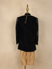 Black Sequins Embroidered Velvet Kids Sherwani Set