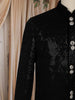 Black Sequins Embroidered Velvet Sherwani with Designer Brooch