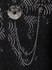 Black Sequins Embroidered Velvet Sherwani with Designer Brooch