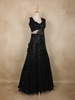 Black Sequins and Bead Embroidered Net Mermaid Lehenga Set