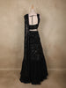 Black Sequins and Bead Embroidered Net Mermaid Lehenga Set