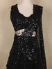 Black Sequins and Bead Embroidered Net Mermaid Lehenga Set