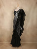 Black Sequins Embroidered Design Georgette Ready To Wear Saree with Designer Blouse