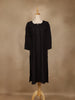 Black Solid Cotton Kurti With Button Detailing