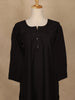 Black Solid Cotton Kurti With Button Detailing