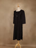 Black Solid Cotton Kurti With Button Detailing