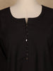 Black Solid Cotton Kurti With Button Detailing
