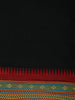 Black Solid Cotton Saree With Multicolor Woven Border