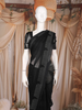 Black Solid Design Chiffon Saree with Contrast White Pattern Border