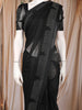 Black Solid Design Chiffon Saree with Contrast White Pattern Border