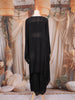Black Solid Design Crepe Kaftan Set with with Thread Embroidered Detailing