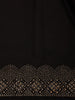 Black Solid Design Georgette With Stone Work Border