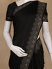 Black Solid Design Georgette With Stone Work Border