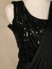 Black Solid Design Satin Ready To Wear Saree with Designer Blouse