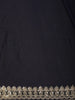 Black Solid Design Satin Saree with Embellished Lace Border