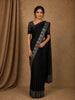 Black Solid Design Semi Banarasi Silk Saree