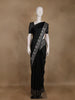 Black Solid Design Semi Banarasi Silk Saree